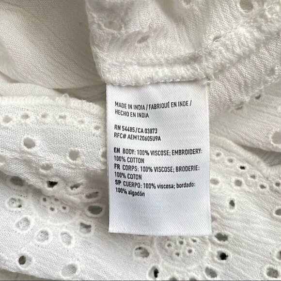 American Eagle One Shoulder Embroidery Eyelet Top Blouse, Sz M - Picture 8 of 9